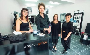 Andrew Price Salons: Senior stylist Kirsty Collett (left) with manager Rhys John, salon co-ordinator Anna Whiting-Whipps and apprentice Georgia Maher at the company’s Narberth salon