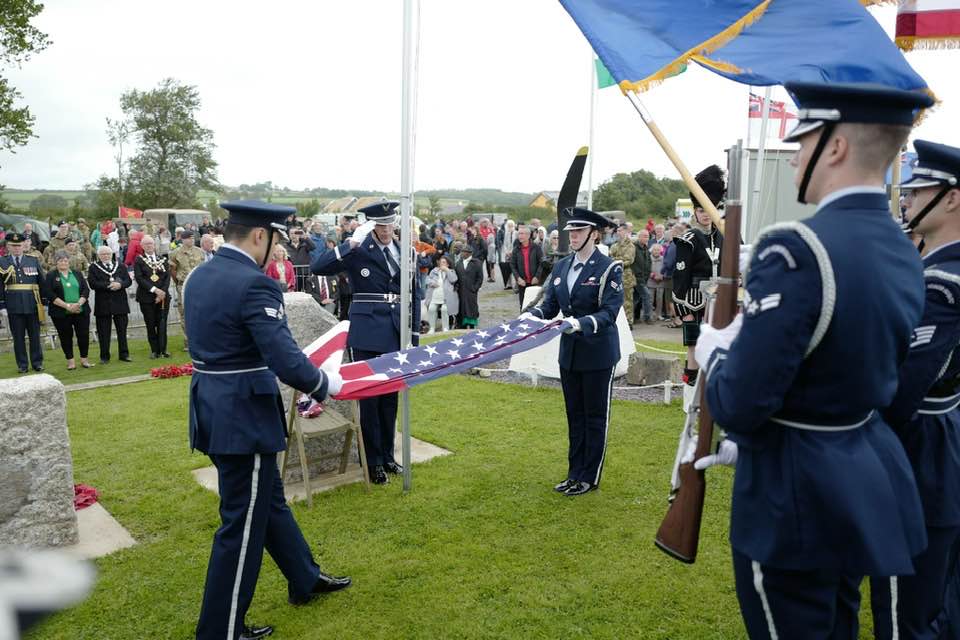 Flag presentation by US Air Force at Wings Over Carew event The