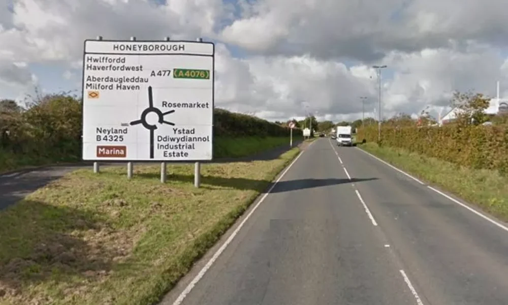 Road traffic collision involving motorbike closes A477 near Neyland