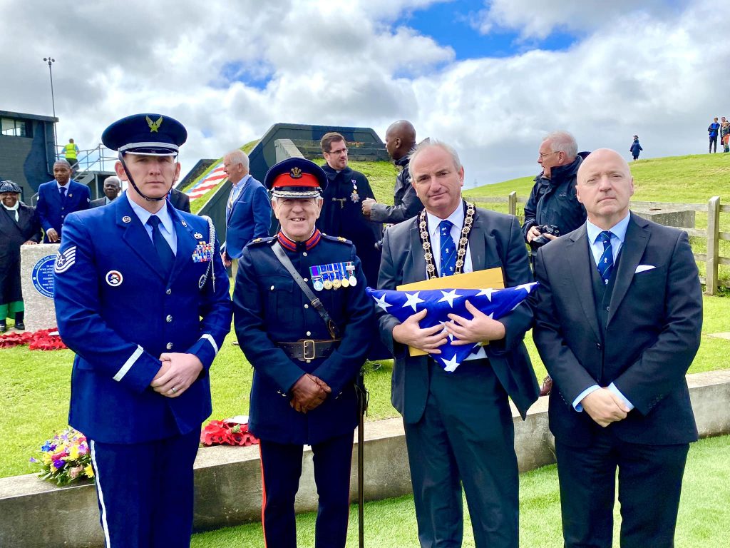 Flag presentation by US Air Force at Wings Over Carew event The