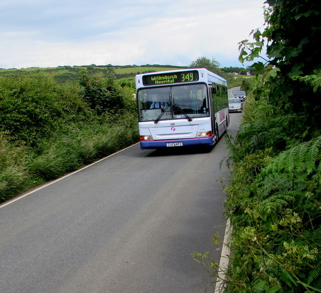 Flooding affecting the 349 bus service between Lamphey and Penally 