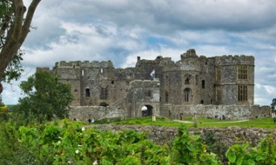 Pembroke Castle on an overcast day.